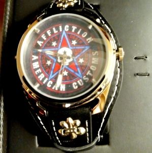 Mens Affliction Skull Watch